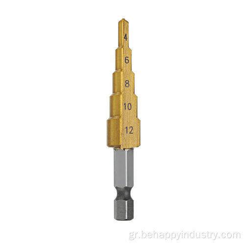 3pcs Hex Hex HSS Titanium Coated Step Drill